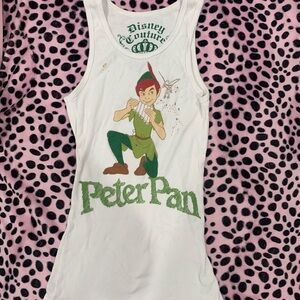 Disney Couture White and Green Tank Top